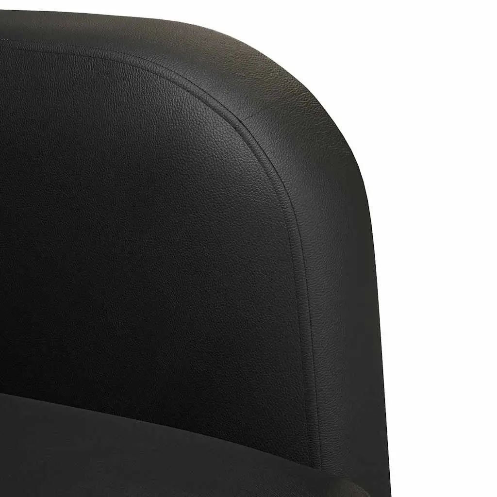 Sofa Two-Seater 110 cm Black Faux Leather Living Room Couch