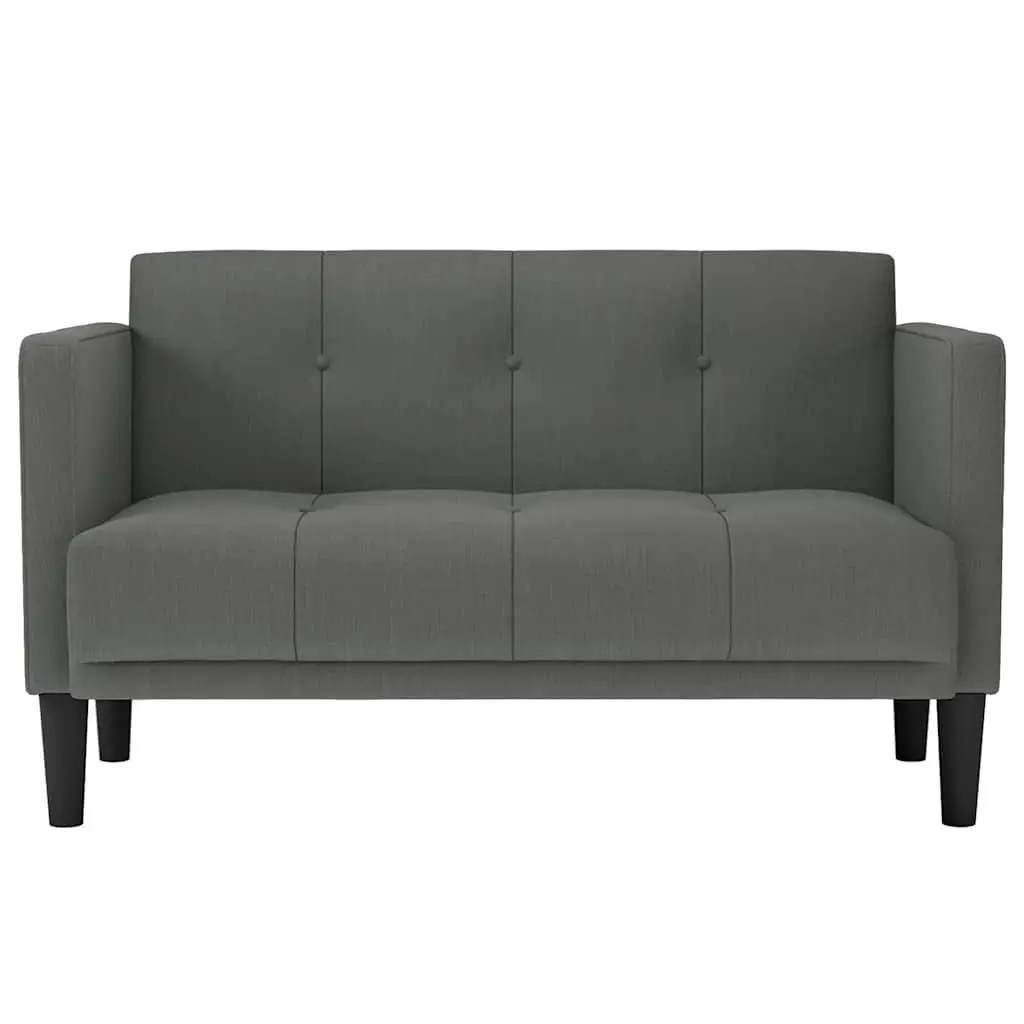 Loveseat Sofa Dark Grey 111cm Two Seater Compact Living Room Furniture