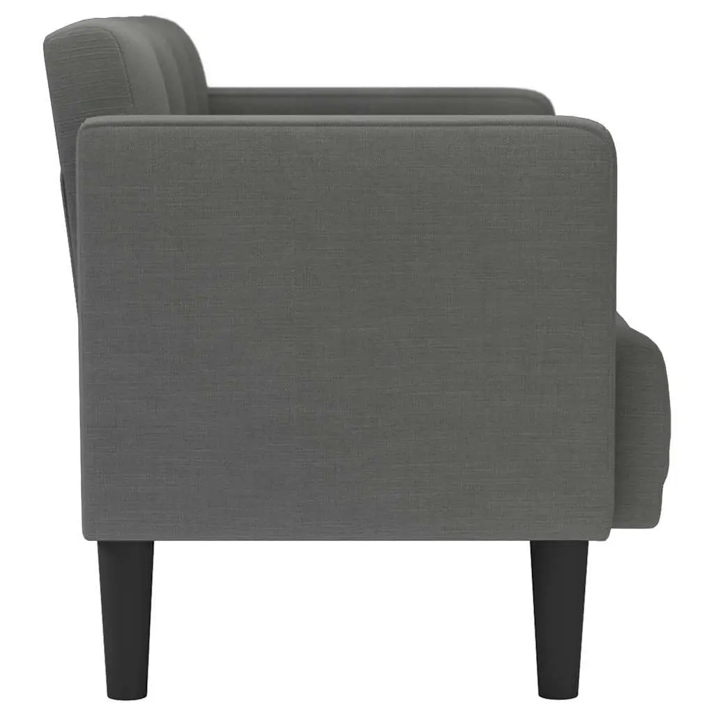 Loveseat Sofa Dark Grey 111cm Two Seater Compact Living Room Furniture