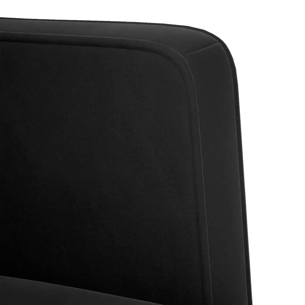 Loveseat Sofa Black 111cm Velvet Fabric Compact Two Seater Couch Living Room