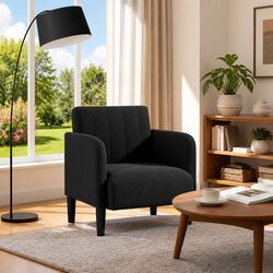 Versatile Black Arm Chair with Armrests for Home