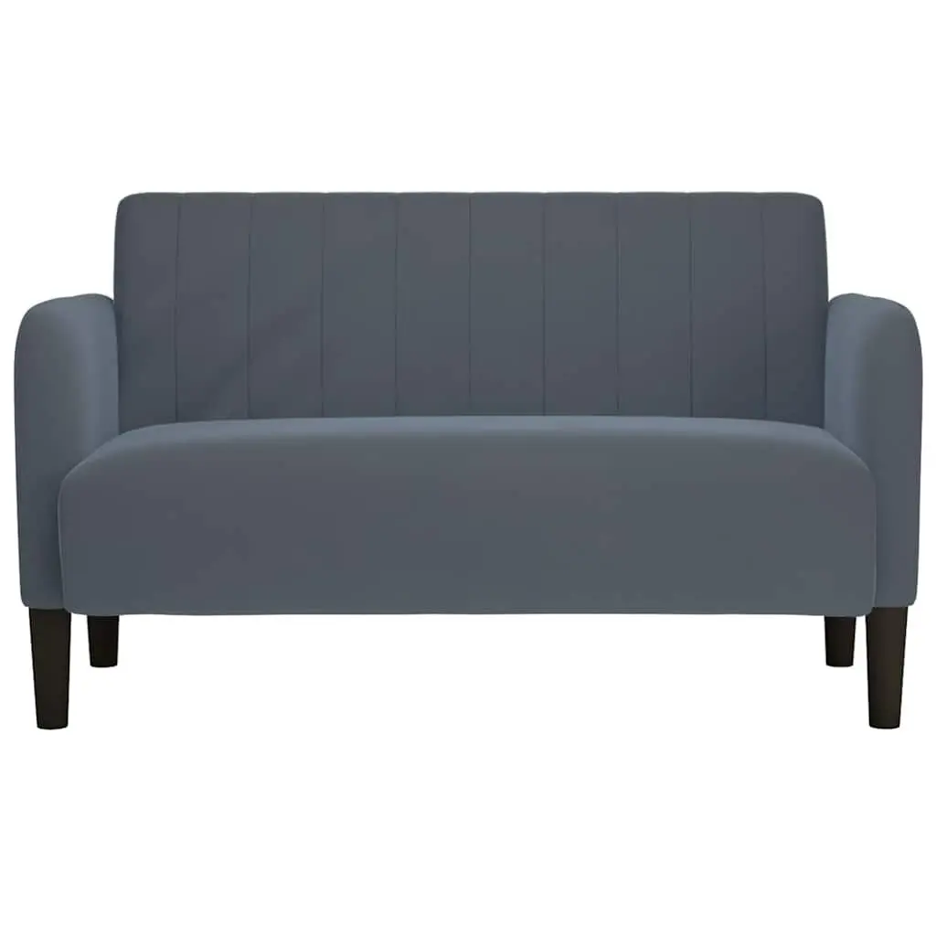 Two-Seater Sofa Grey Velvet Upholstered 109cm Furniture for Living Room