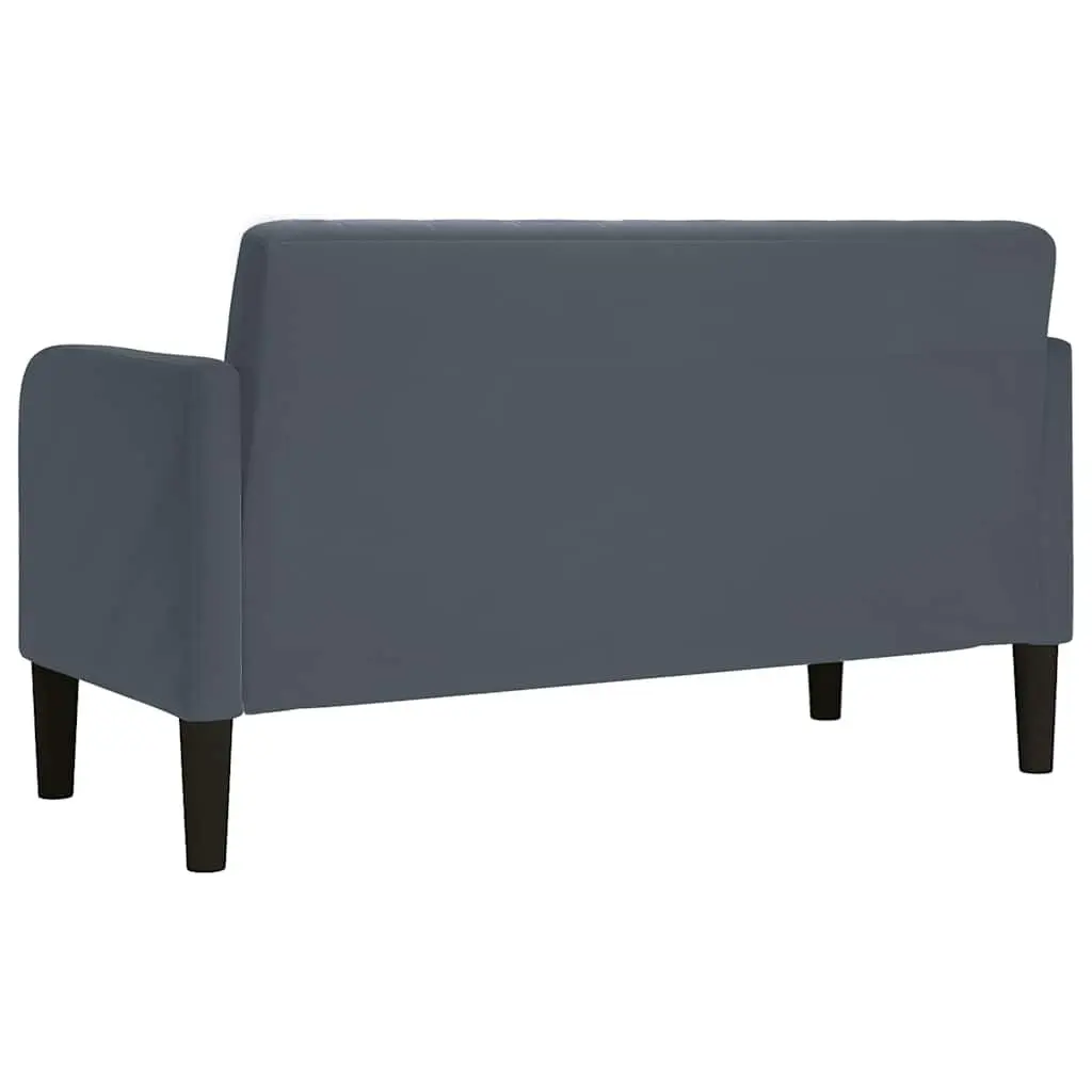 Two-Seater Sofa Grey Velvet Upholstered 109cm Furniture for Living Room