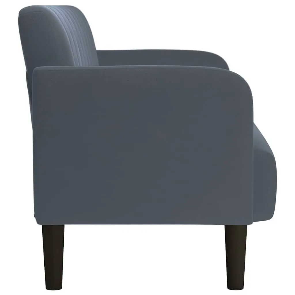Two-Seater Sofa Grey Velvet Upholstered 109cm Furniture for Living Room
