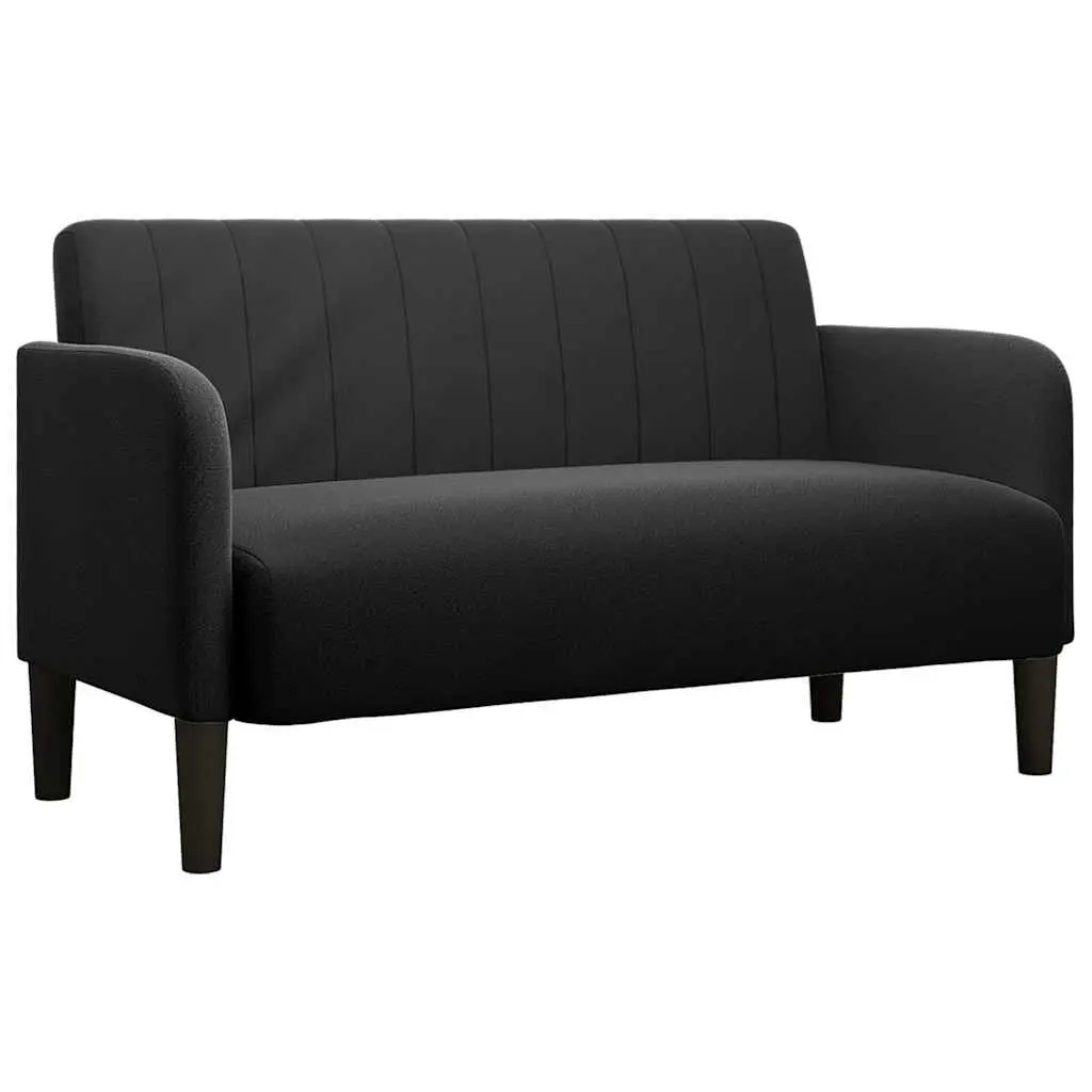 Loveseat Sofa Velvet 109cm Black Compact Two-Seater Couch Modern