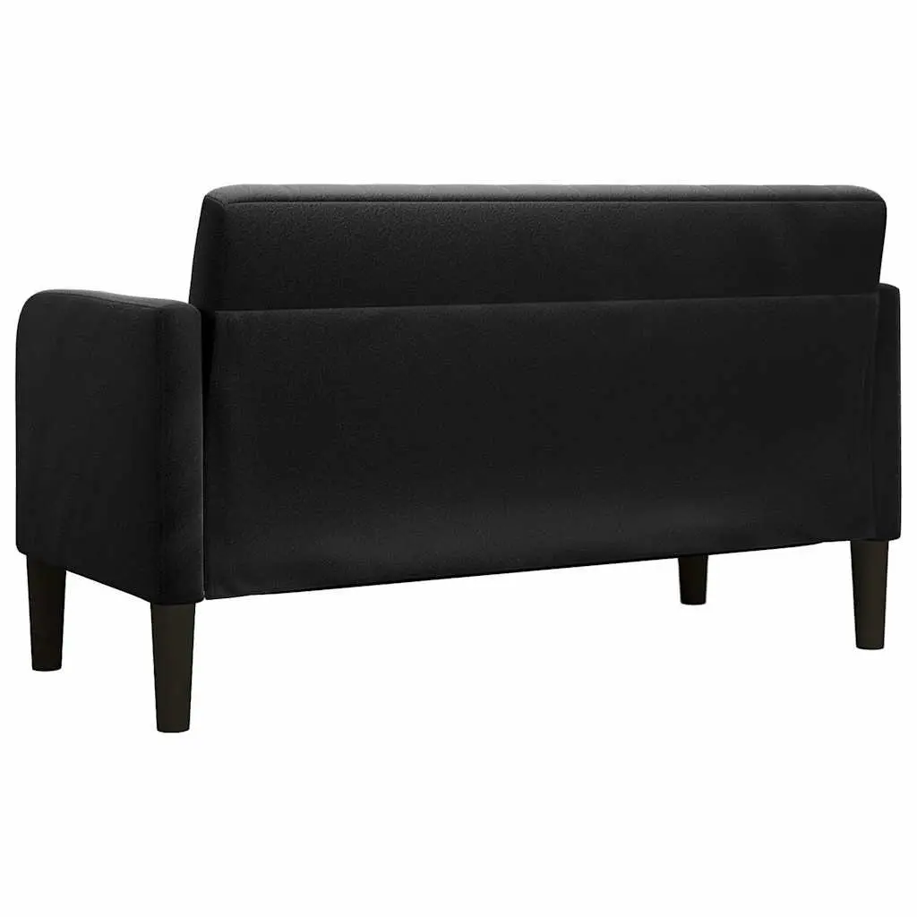 Loveseat Sofa Velvet 109cm Black Compact Two-Seater Couch Modern