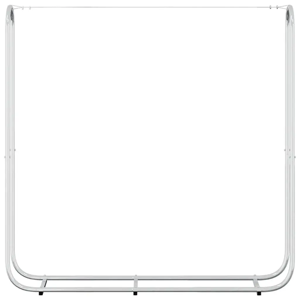 Log Rack Galvanised Steel 150x25x150 cm Silver Firewood Storage Holder Stand