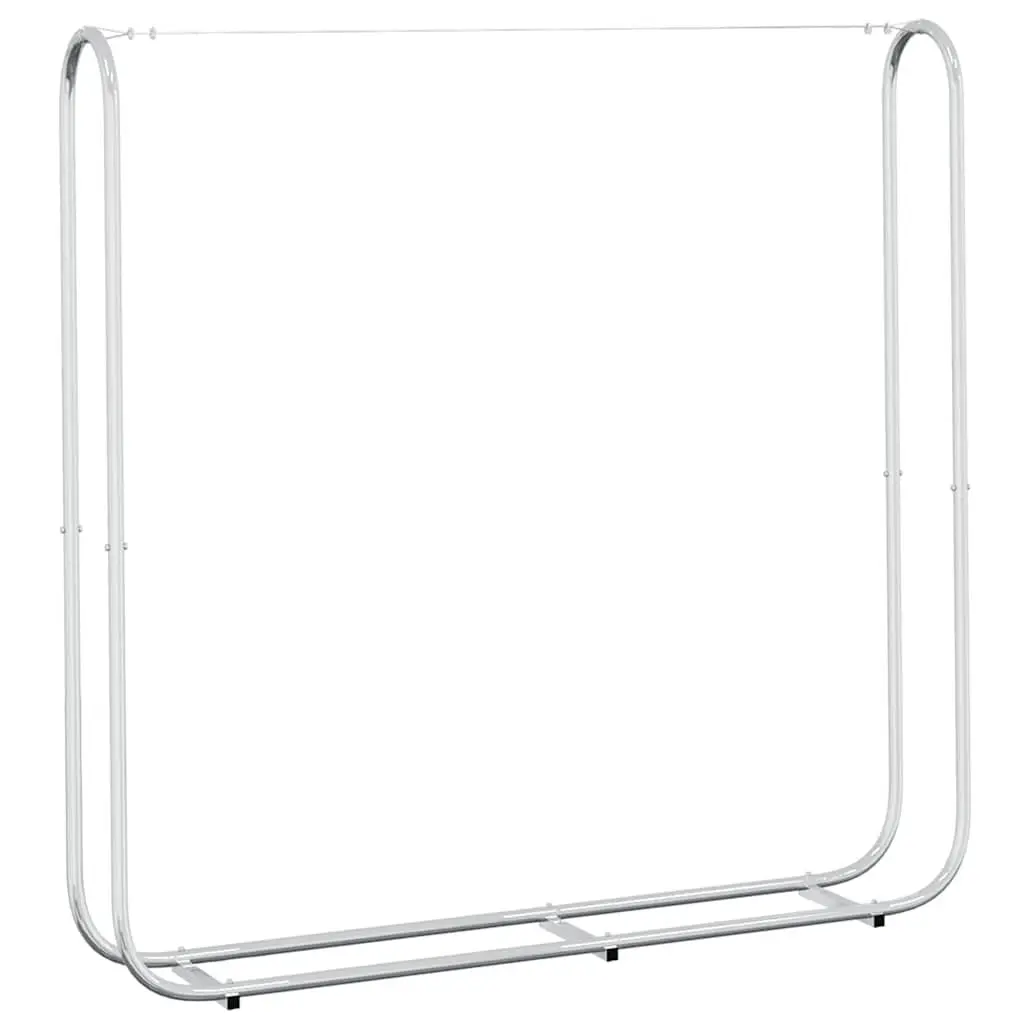 Log Rack Galvanised Steel 150x25x150 cm Silver Firewood Storage Holder Stand