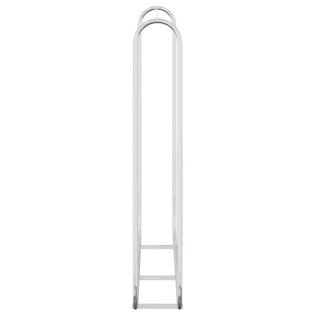 Log Rack Galvanised Steel 150x25x150 cm Silver Firewood Storage Holder Stand