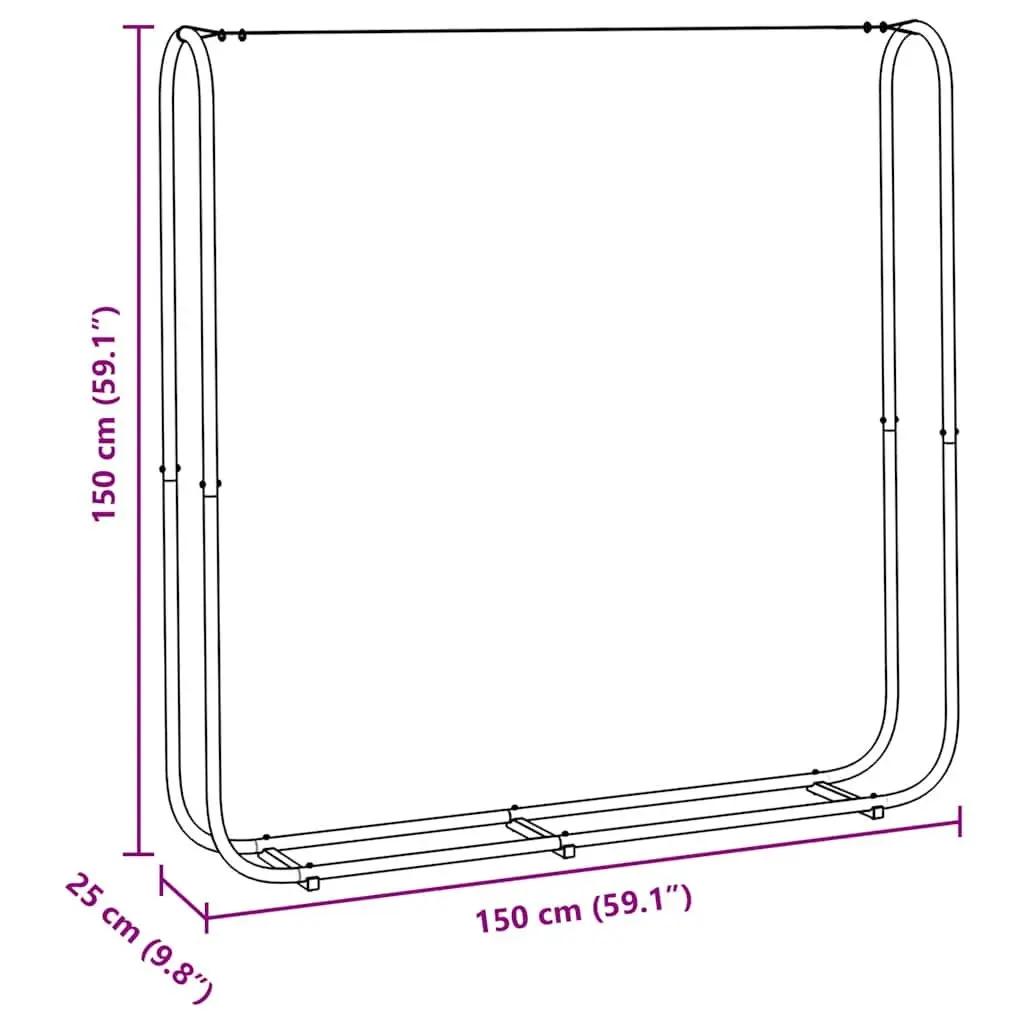 Log Rack Galvanised Steel 150x25x150 cm Silver Firewood Storage Holder Stand