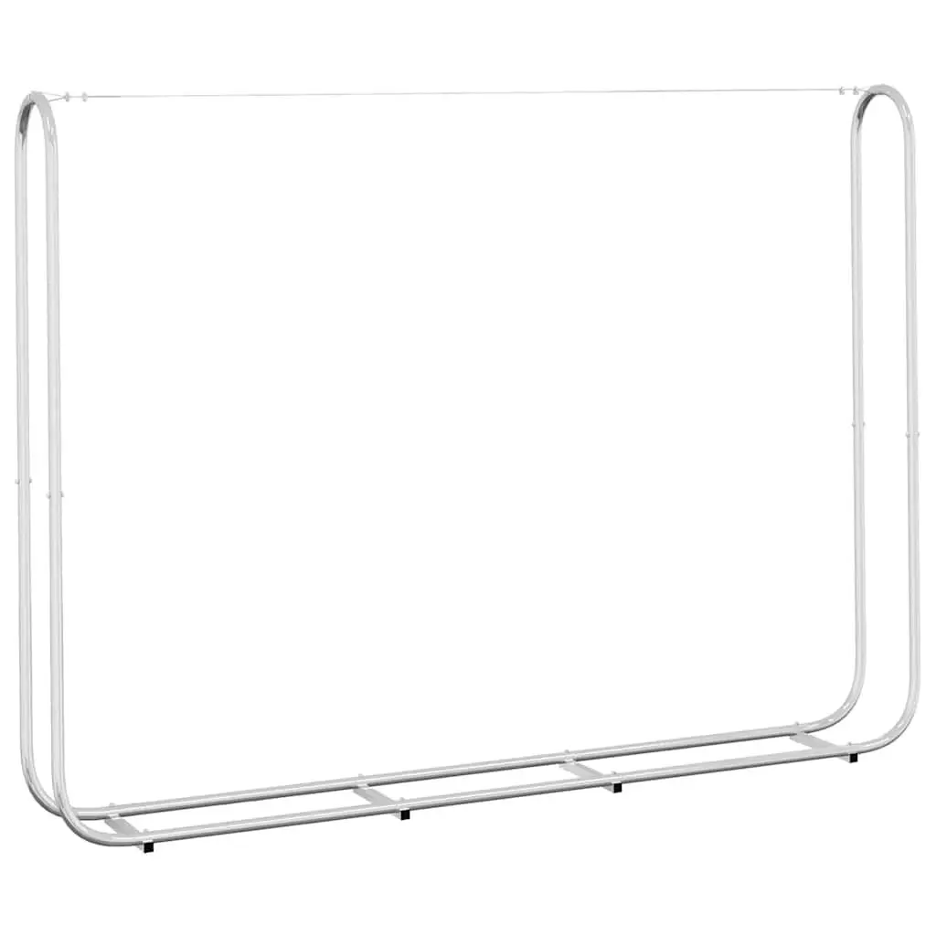 Firewood Rack Galvanised Steel 200x25x150 cm Silver Log Storage Holder Garden Outdoor