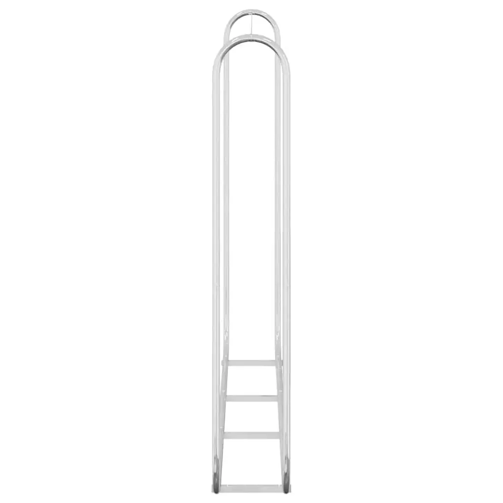 Firewood Rack Galvanised Steel 200x25x150 cm Silver Log Storage Holder Garden Outdoor