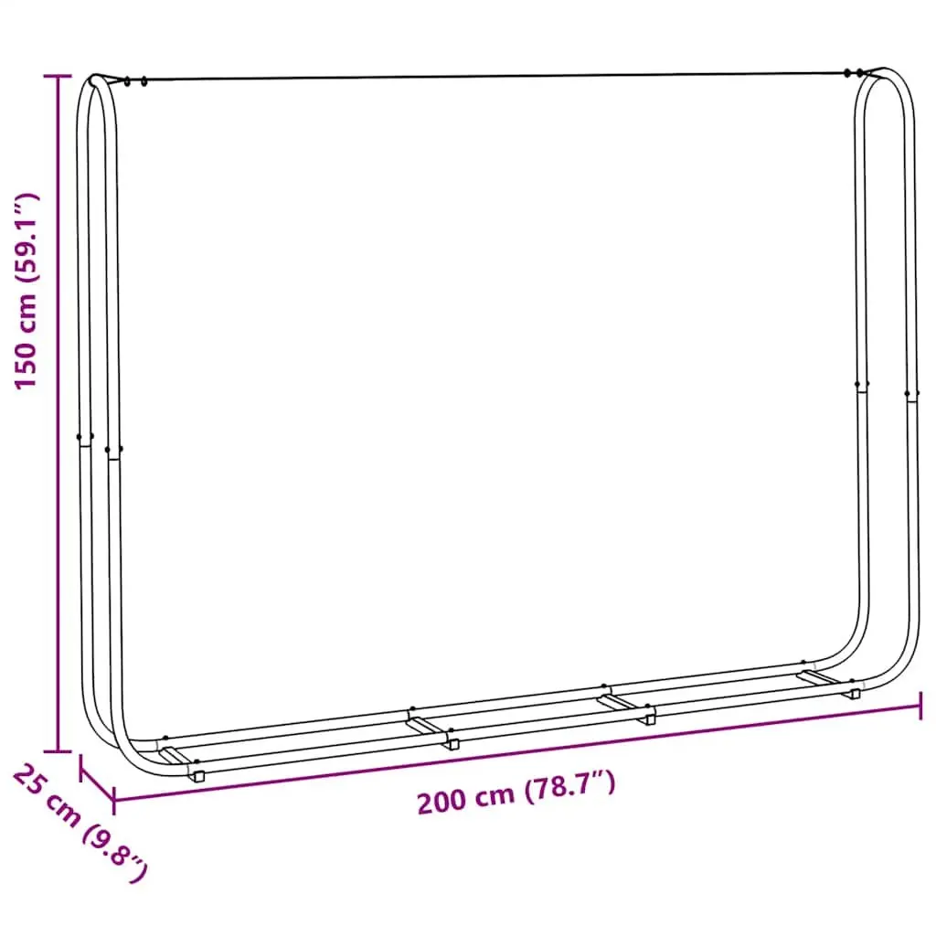 Firewood Rack Galvanised Steel 200x25x150 cm Silver Log Storage Holder Garden Outdoor
