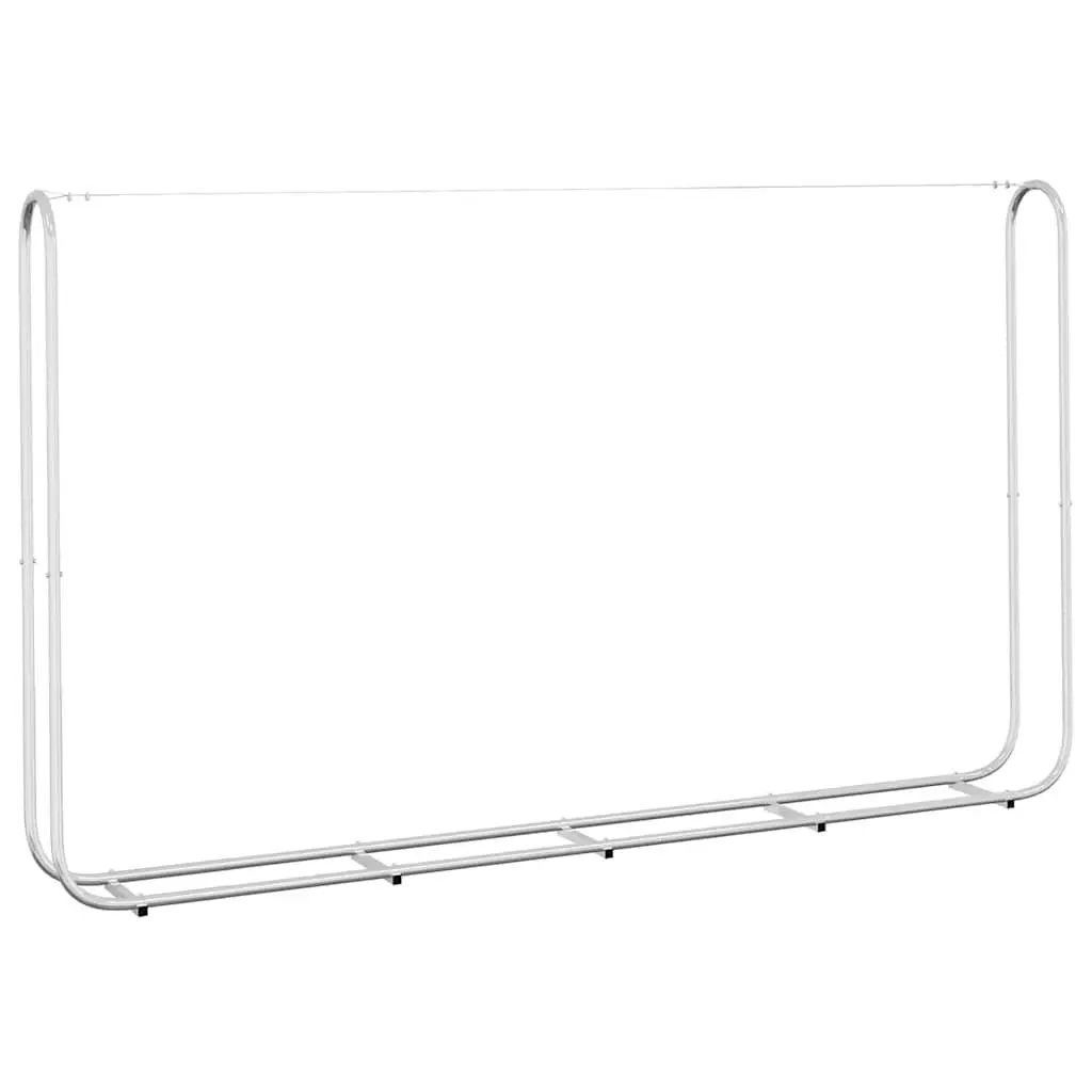 Firewood Storage Rack Galvanised Steel 250cm x 25cm x 150cm Outdoor Log Holder Silver