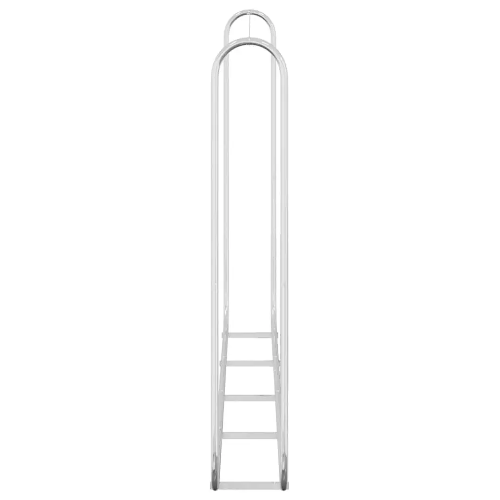 Firewood Storage Rack Galvanised Steel 250cm x 25cm x 150cm Outdoor Log Holder Silver