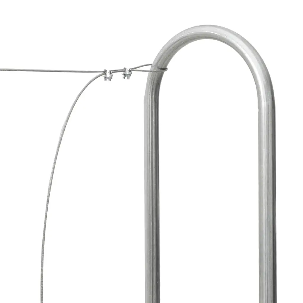 Firewood Storage Rack Galvanised Steel 250cm x 25cm x 150cm Outdoor Log Holder Silver