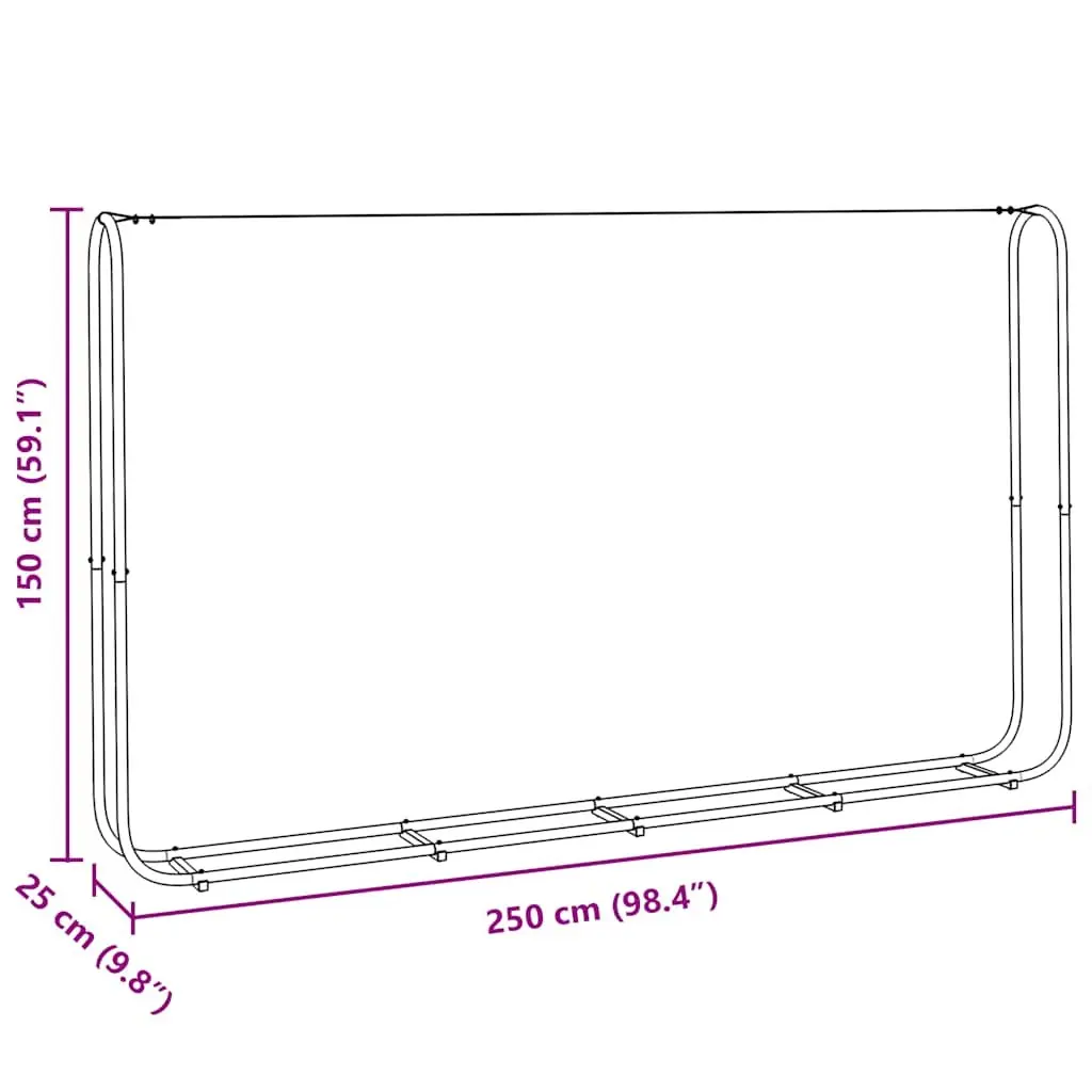 Firewood Storage Rack Galvanised Steel 250cm x 25cm x 150cm Outdoor Log Holder Silver