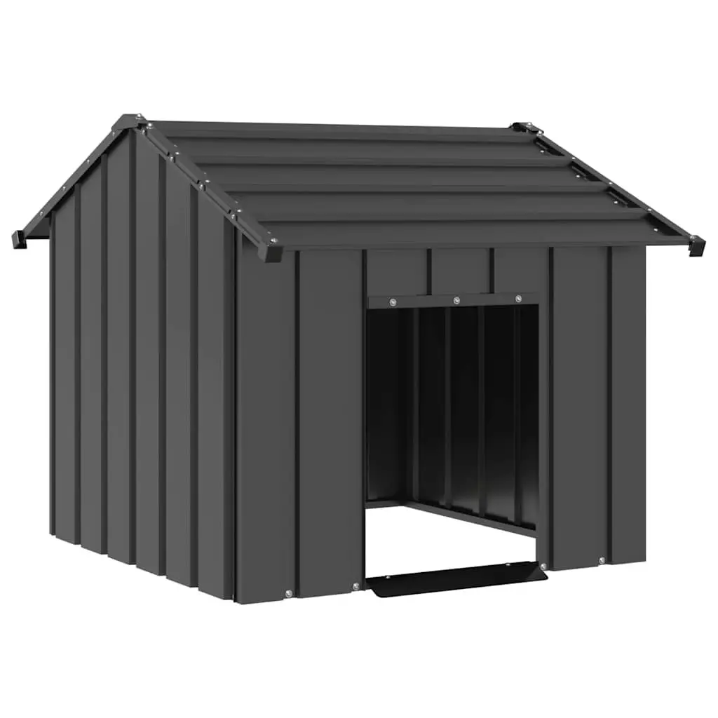 Dog House with Roof Galvanised Steel Outdoor Pet Shelter Entrance 85x107x81cm
