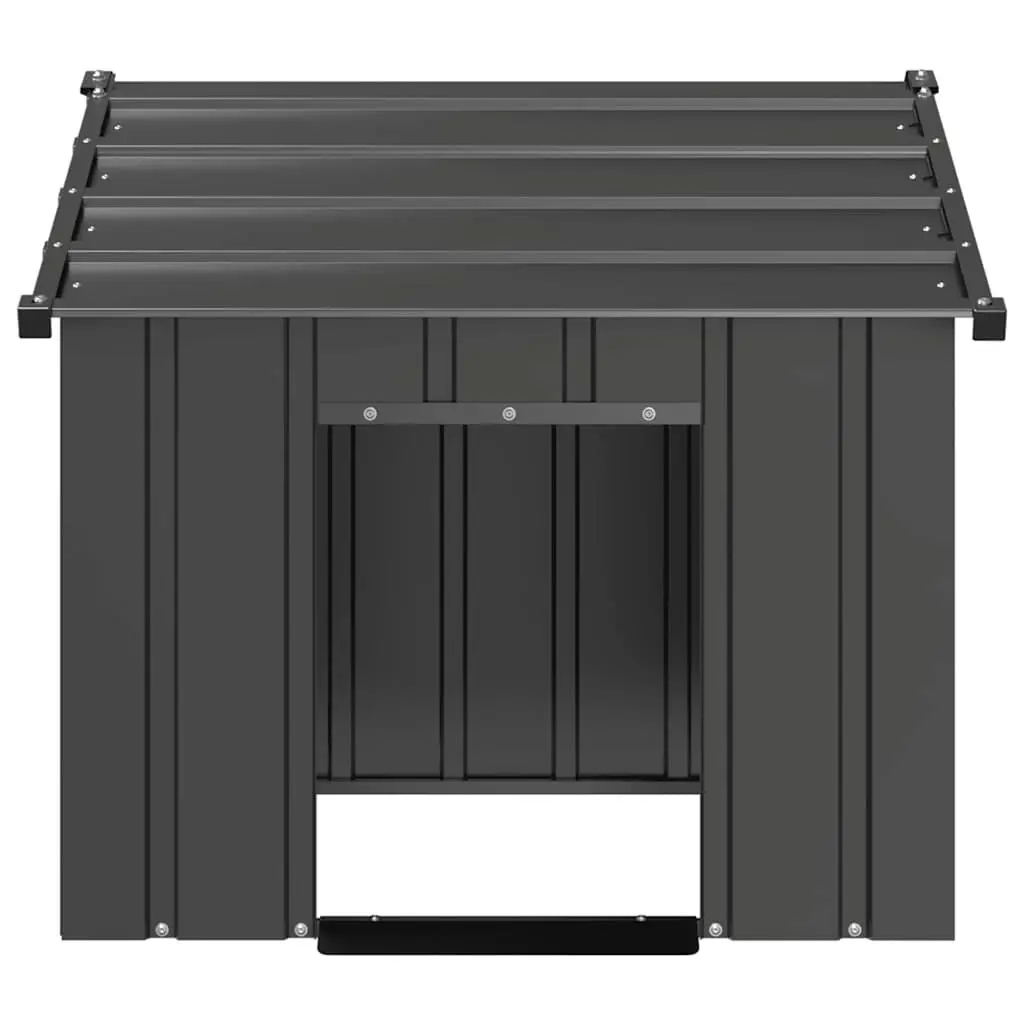 Dog House with Roof Galvanised Steel Outdoor Pet Shelter Entrance 85x107x81cm