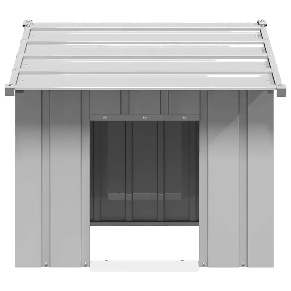 Dog House Galvanised Steel Outdoor Shelter 85 x 107 x 81 cm Grey