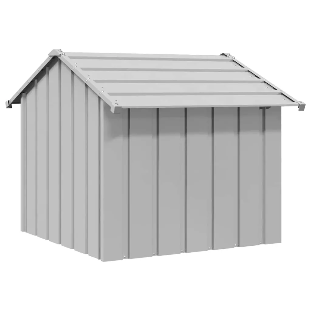 Dog House Galvanised Steel Outdoor Shelter 85 x 107 x 81 cm Grey