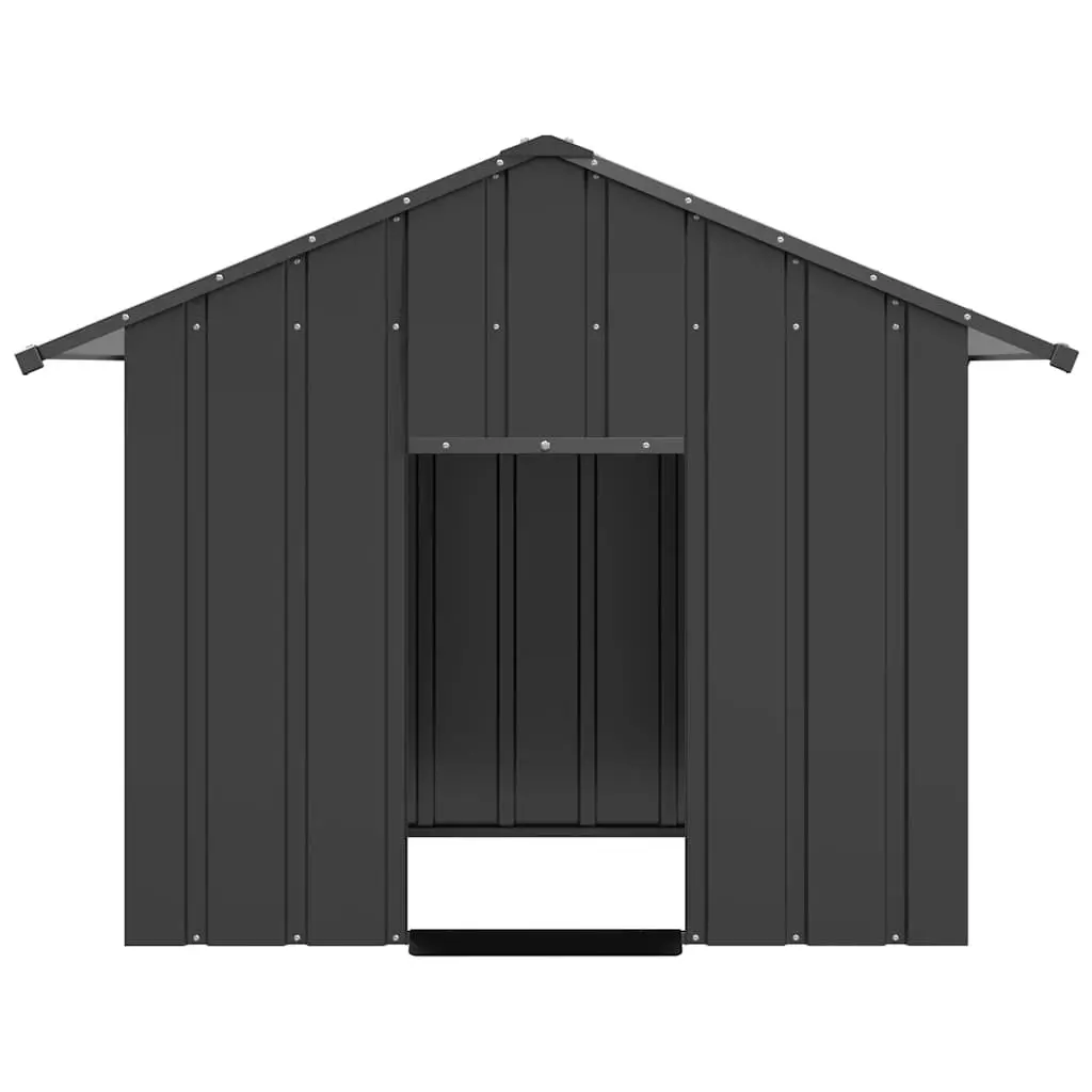 Dog House with Roof Galvanised Steel Outdoor Pet Shelter Puppy Kennel
