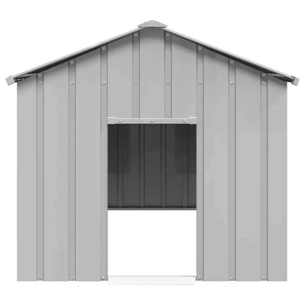 Dog House Galvanised Steel Outdoor Pet Shelter 113 x 153 x 101 cm Grey