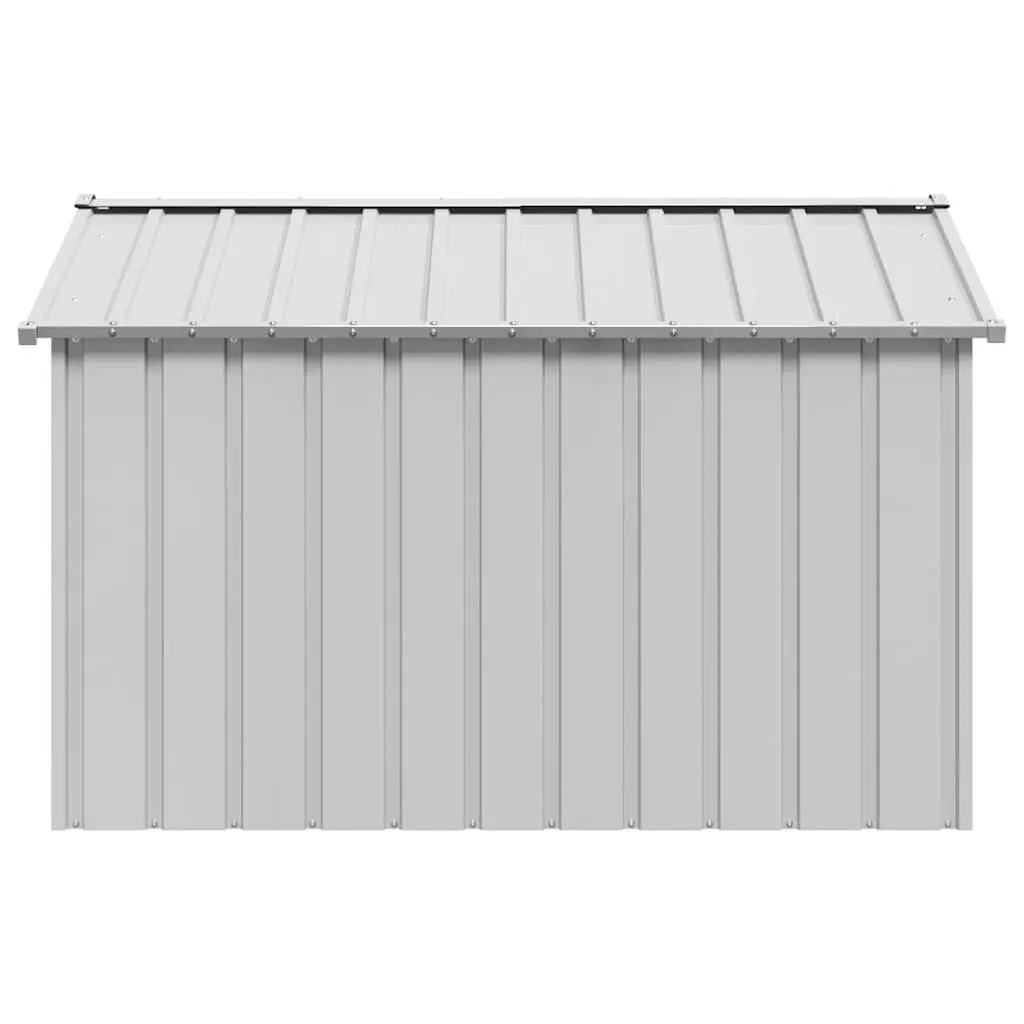 Dog House Galvanised Steel Outdoor Pet Shelter 113 x 153 x 101 cm Grey