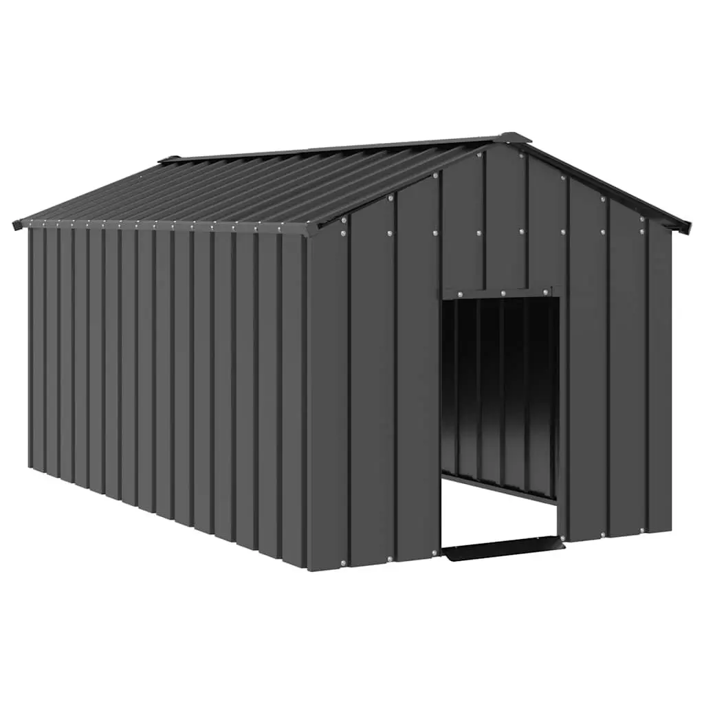 Dog House Galvanised Steel Outdoor Shelter 114 x 202 x 101 cm Anthracite