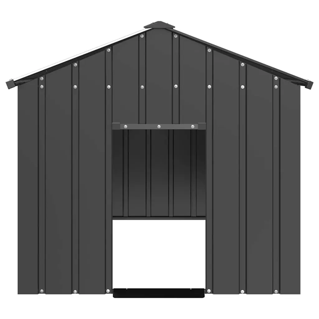 Dog House Galvanised Steel Outdoor Shelter 114 x 202 x 101 cm Anthracite