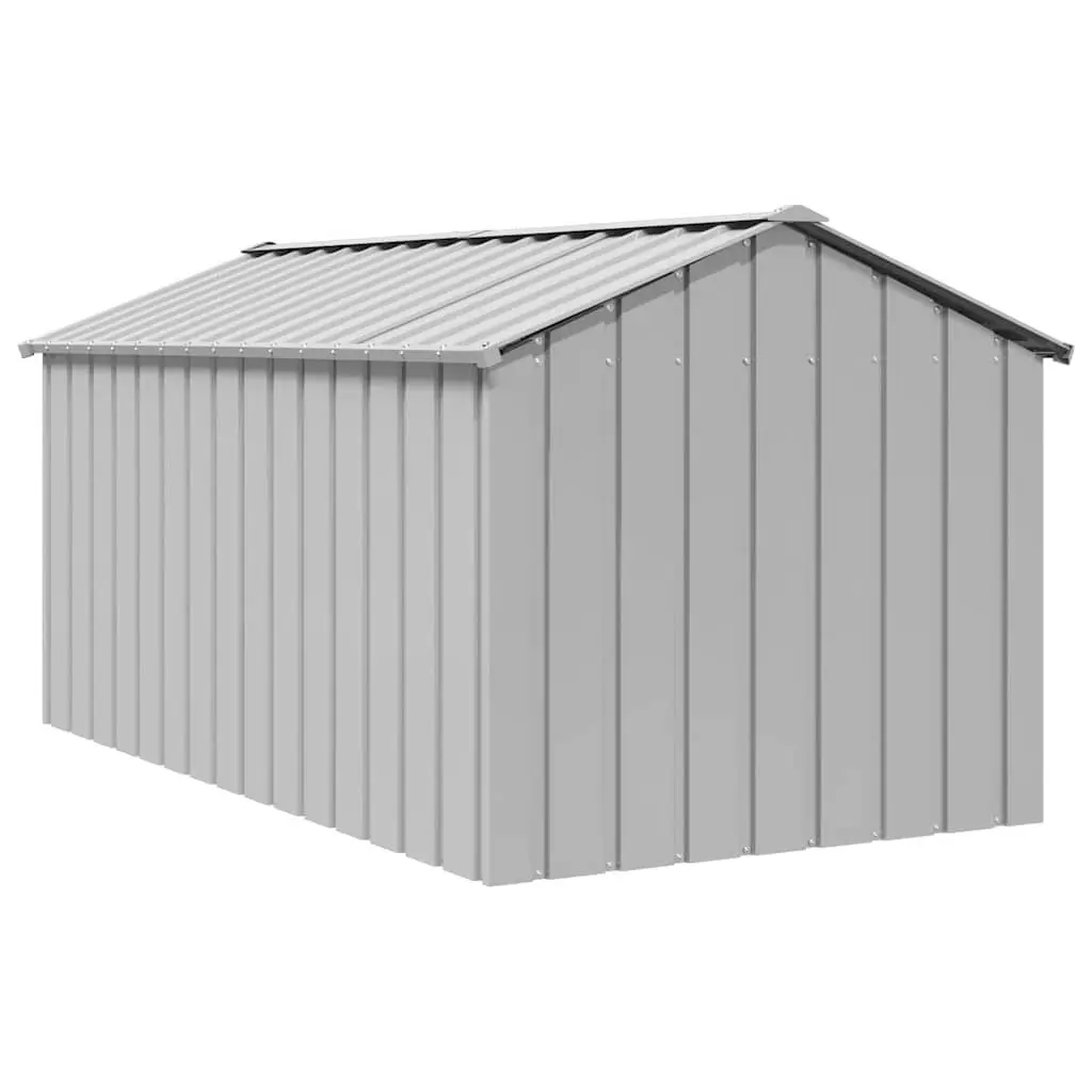 Dog House Galvanised Steel Outdoor Pet Shelter 114 x 202 x 101 cm Grey