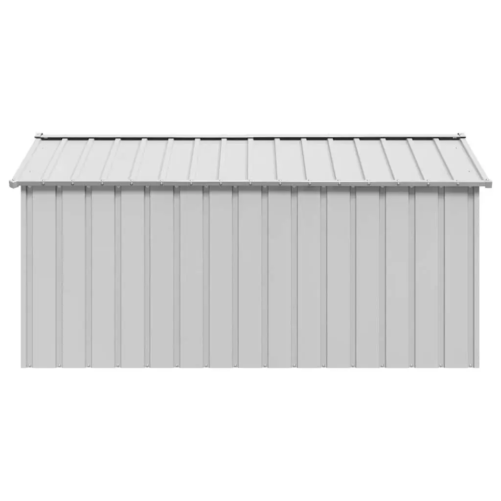Dog House Galvanised Steel Outdoor Pet Shelter 114 x 202 x 101 cm Grey