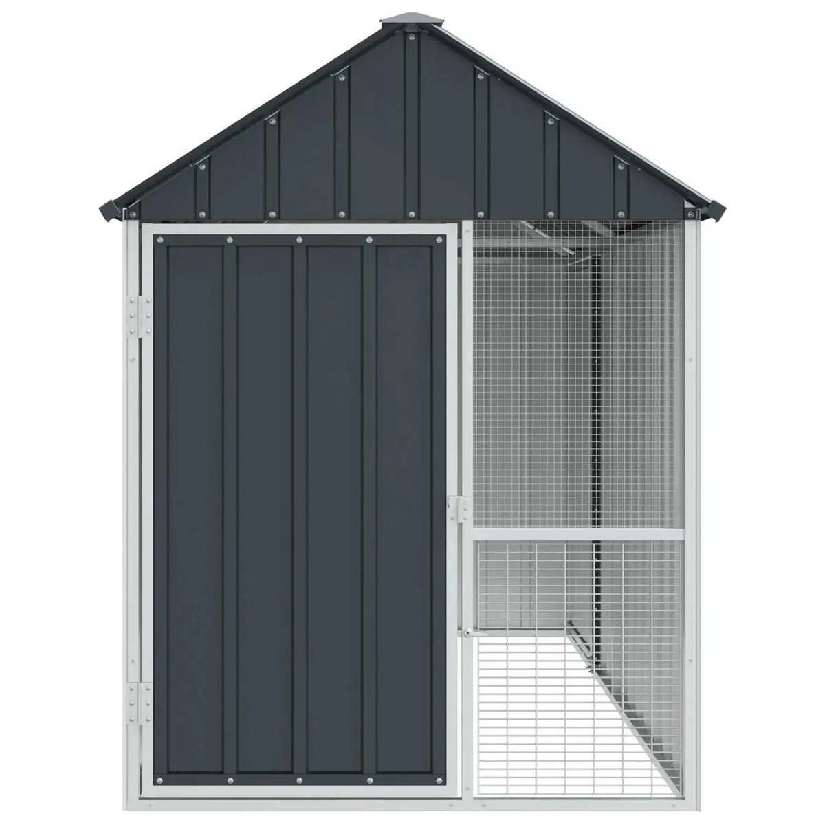 Bird Cage Galvanised Steel Rectangular 215 x 112 x 141 cm Anthracite