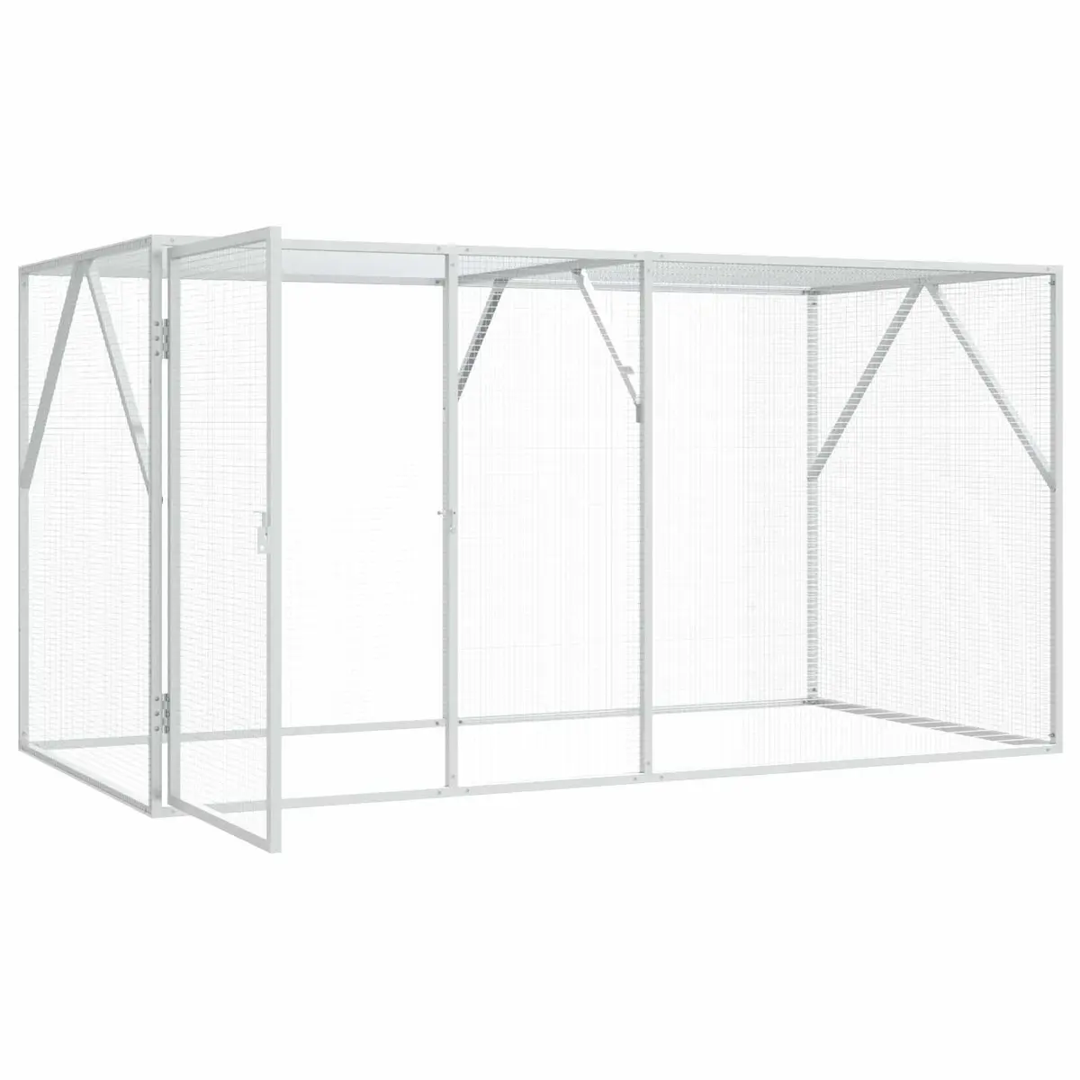 Bird Cage Anthracite Outdoor Garden Galvanised Steel 208 x 102 x 108 cm Modern