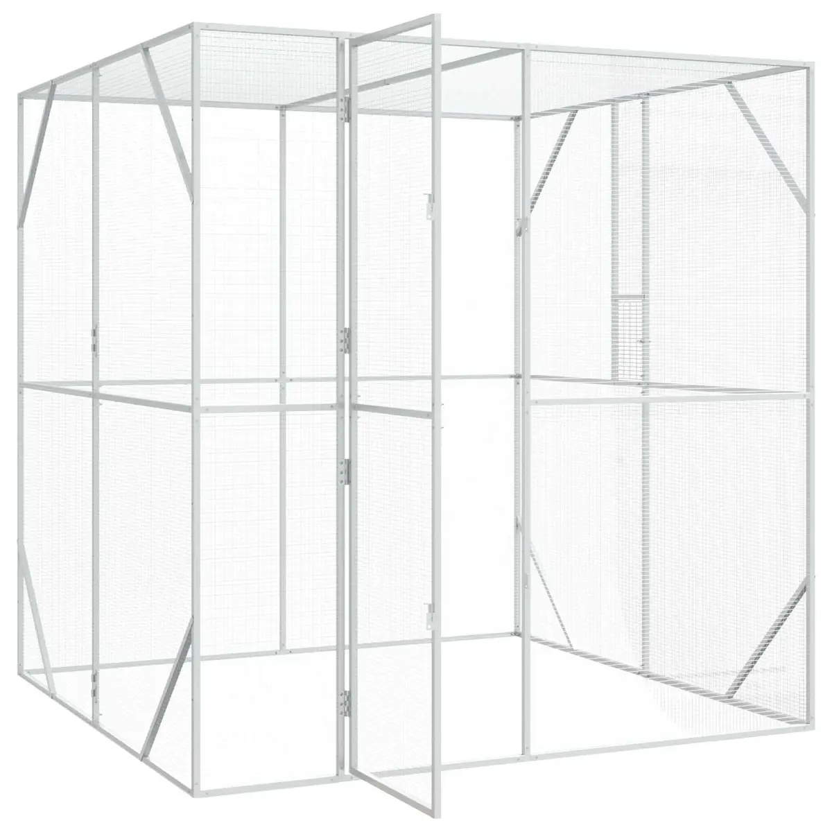 Outdoor Bird Cage Galvanised Steel 209 x 202 x 214 cm Anthracite