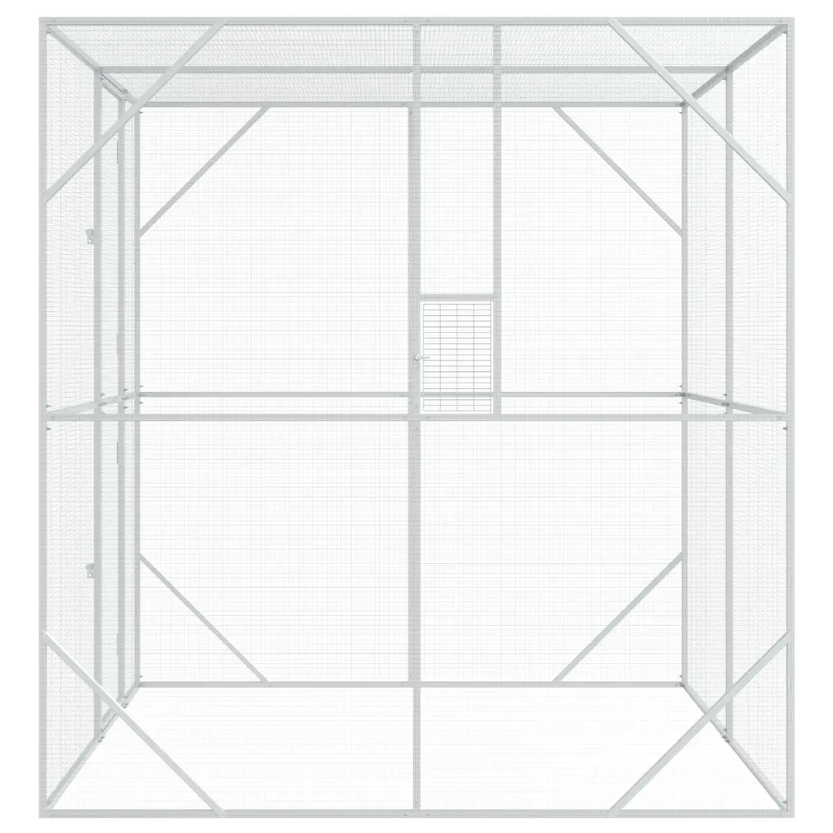 Outdoor Bird Cage Galvanised Steel 209 x 202 x 214 cm Anthracite