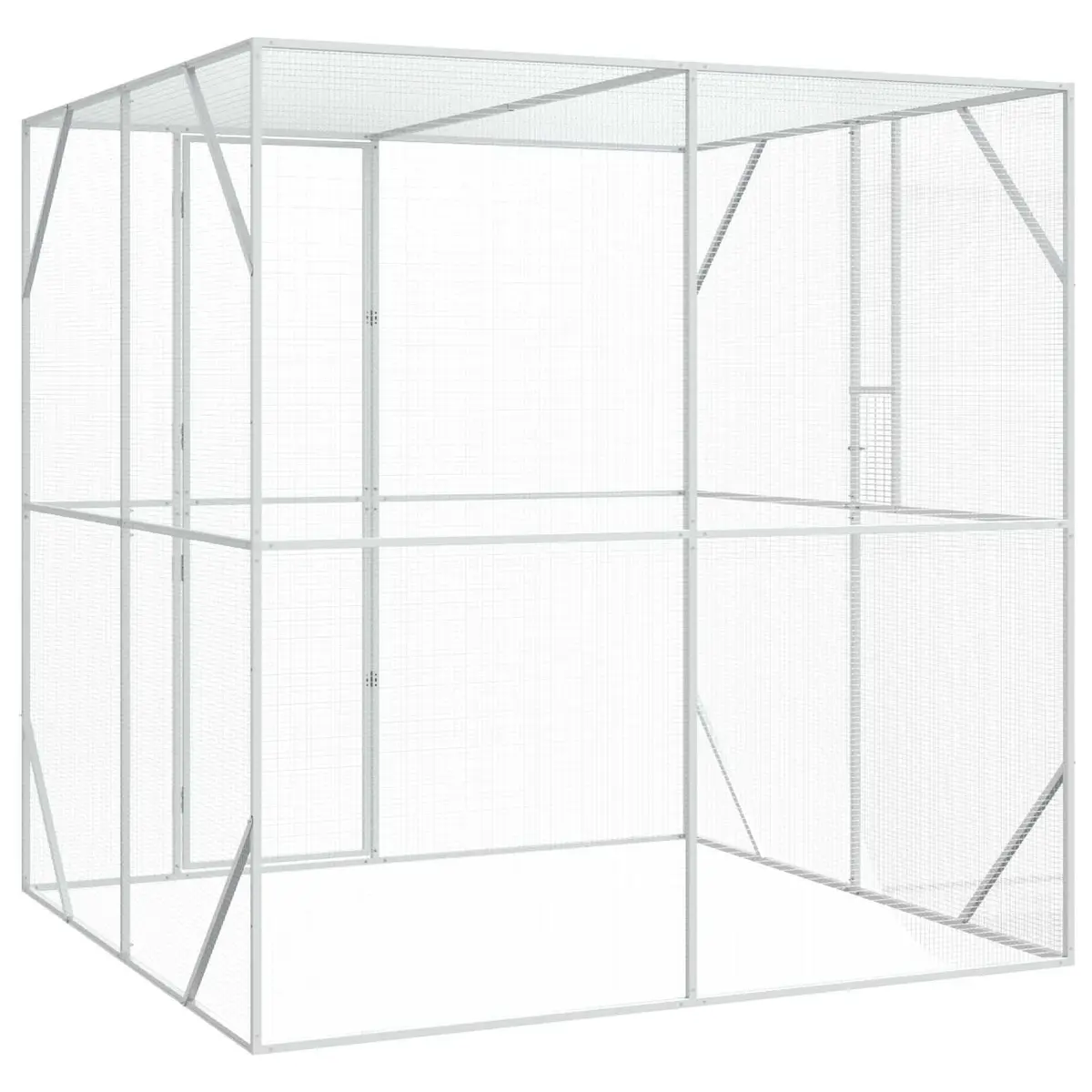 Outdoor Bird Cage Galvanised Steel 209 x 202 x 214 cm Anthracite