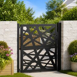 Garden Gate with Laser-Cut Design for Practical Use
