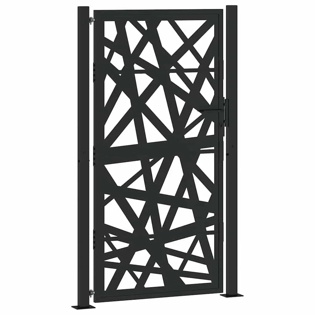 Black Steel Garden Gate 100x175 cm for Home Use