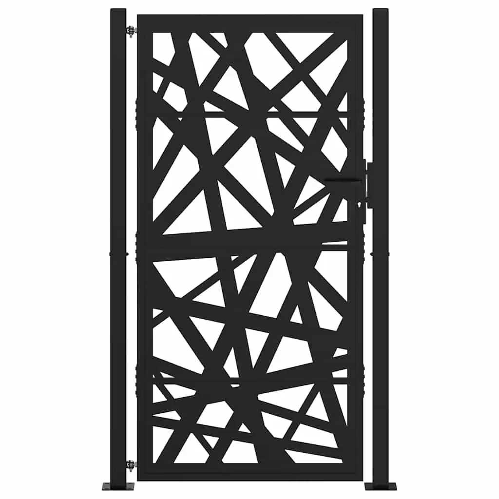 Black Steel Garden Gate 100x175 cm for Home Use