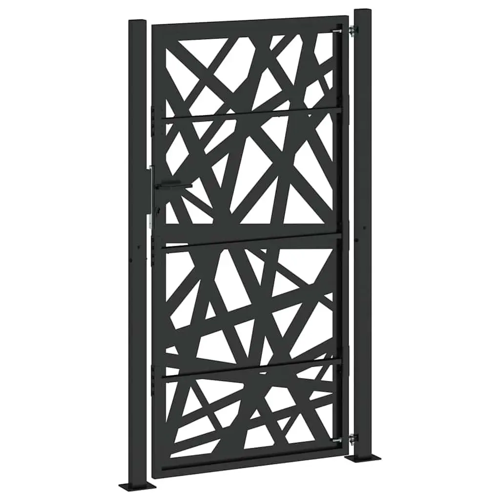 Black Steel Garden Gate 100x175 cm for Home Use