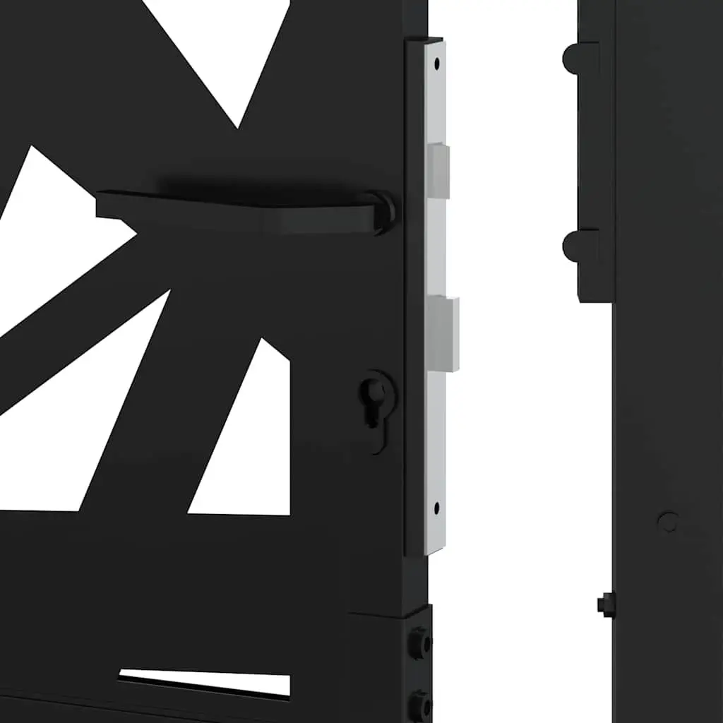 Black Steel Garden Gate 100x175 cm for Home Use