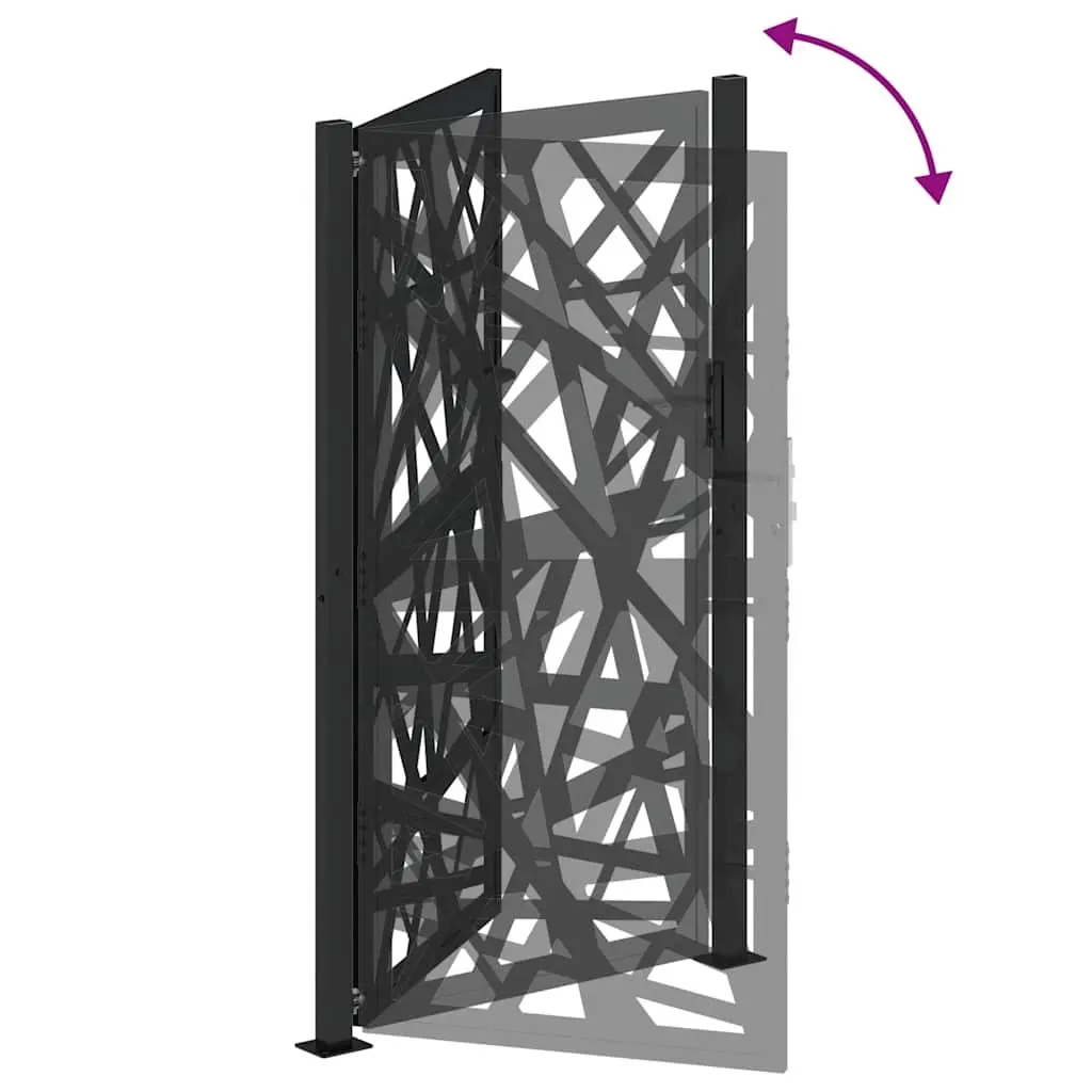 Black Steel Garden Gate 100x175 cm for Home Use