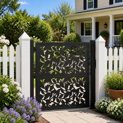 Functional Lockable Garden Gate with Laser-Cut Detail