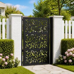 Practical Black Steel Garden Gate for Your Home