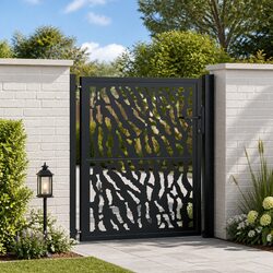 Practical Black Steel Garden Gate for Any Home