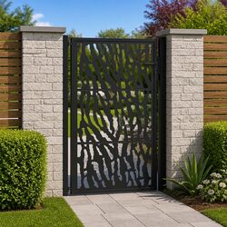 Functional Black Steel Garden Gate for Home Use 100x150 cm