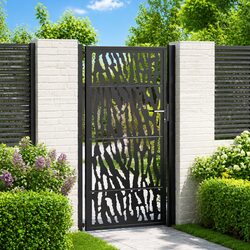 Black Steel Garden Gate: Perfect for Driveways and Patios