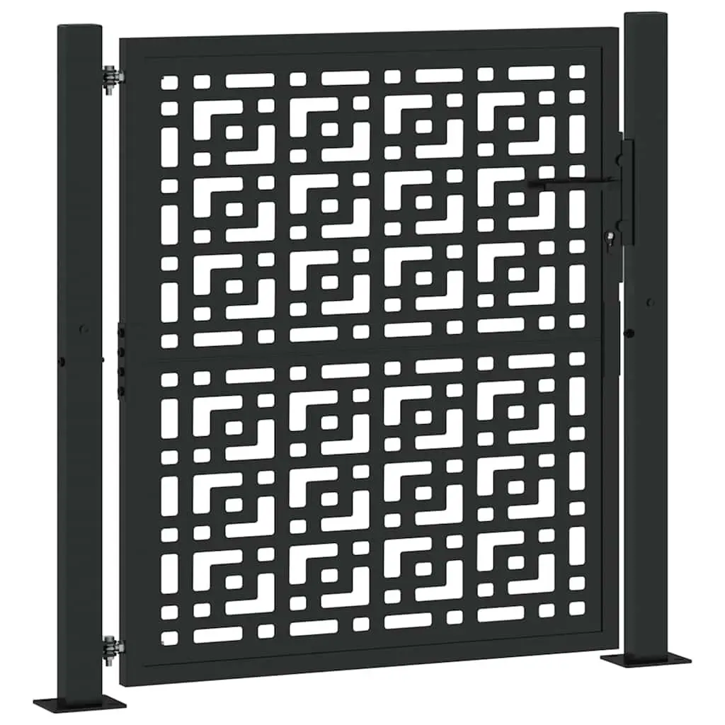 Black Steel Garden Gate 100x100 cm