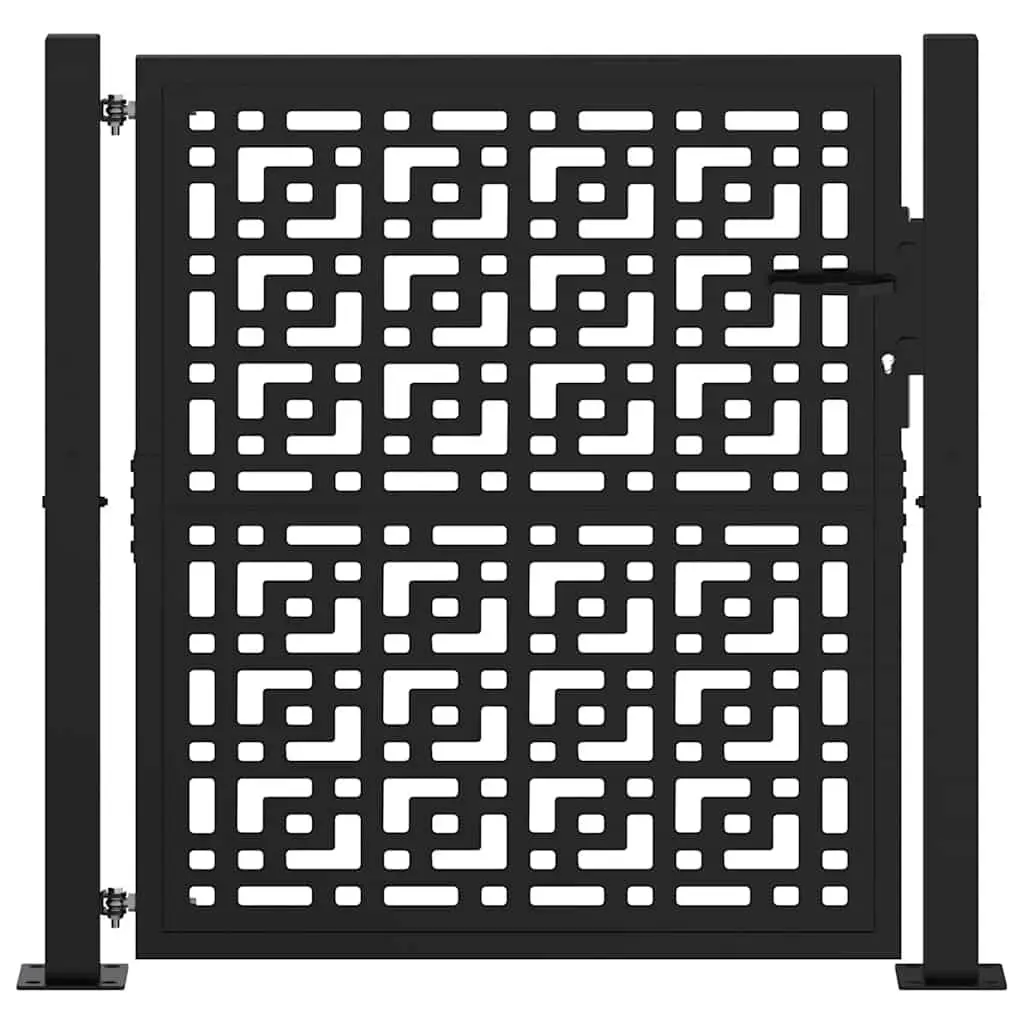 Black Steel Garden Gate 100x100 cm